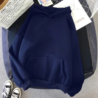 Oversized Plain Sweatshirt with Hood