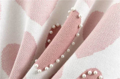 Cute Beaded Sweatsuits with Heart Pattern - Image 8