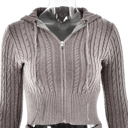Sexy Cropped Knitted Sweatsuit for Women - Image 8