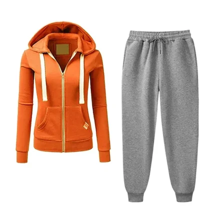 Comfortable Sweatsuit with Drawstring Hoodie - Image 6