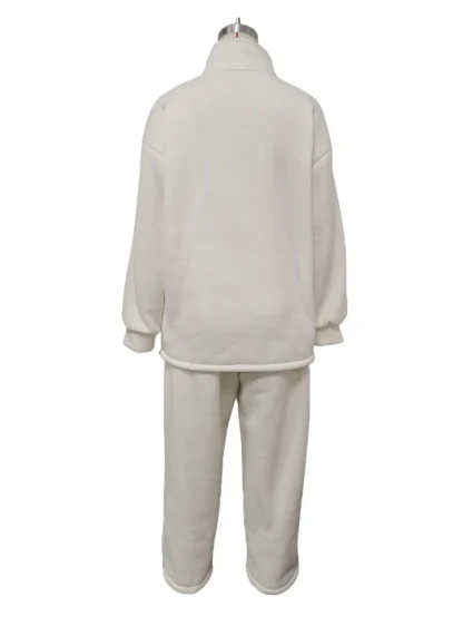 Quarter Zip Sweatsuit with Solid Color Design - Image 9