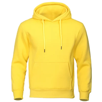 Casual Plain Color Sweatsuit with Hood - Image 3