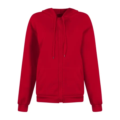 Zippered Closure Sweatshirt with Hoodie - Image 8