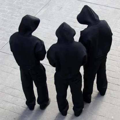 Loose Fit Sweatsuits with Plain Color Design - Image 8