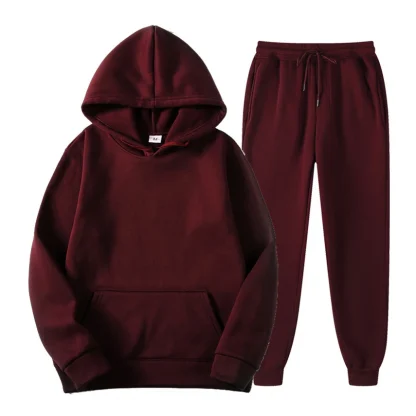 Plain Casual Sweatshirt with Matching Jogger - Image 11