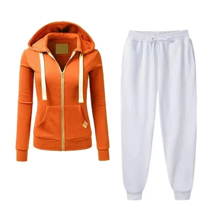 Comfortable Sweatsuit with Drawstring Hoodie - Image 5