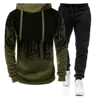 Printed Pullover Sweatshirt with Matching Jogger - Image 2