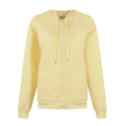 Zippered Closure Sweatshirt with Hoodie - Image 14
