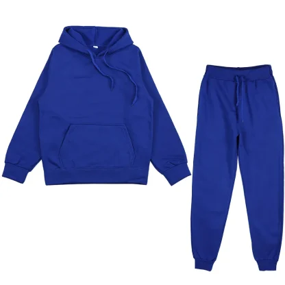 Solid Color Unisex Casual Sweatsuits - Image 2