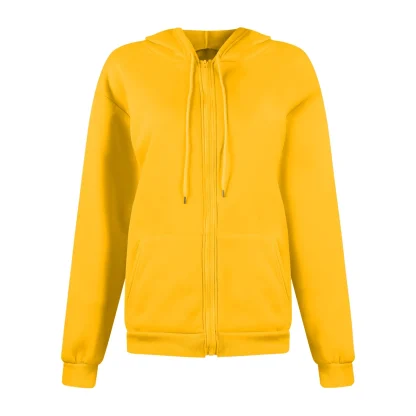 Zippered Closure Sweatshirt with Hoodie - Image 15