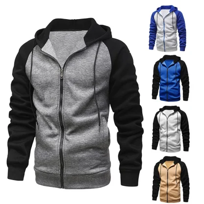 Zip-Up Hooded Jacket with Drawstring - Image 2