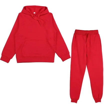 Solid Color Unisex Casual Sweatsuits - Image 5