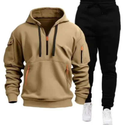 Pullover Sweatsuit with Multi Pockets - Image 9