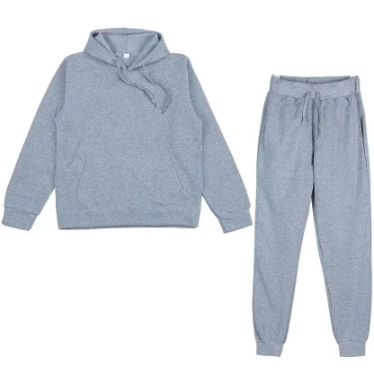 Solid Color Unisex Casual Sweatsuits - Image 13
