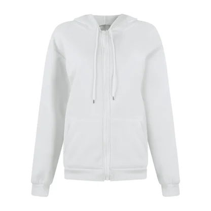 Zippered Closure Sweatshirt with Hoodie - Image 13