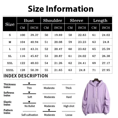 Zippered Closure Sweatshirt with Hoodie - Image 7