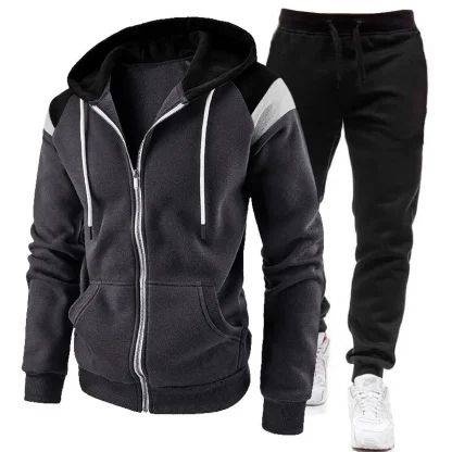 Color Block Sweatsuits with Zip Up - Image 4