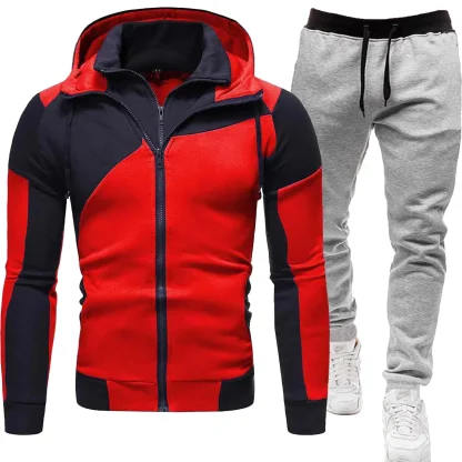 Two Tone Sweatsuit with Double Front Zippered - Image 6