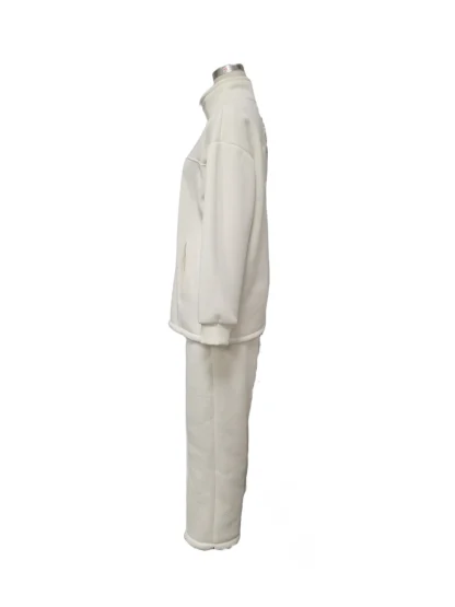 Quarter Zip Sweatsuit with Solid Color Design - Image 8